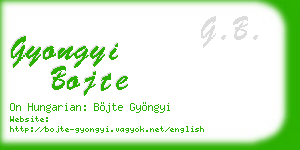 gyongyi bojte business card