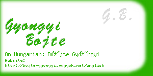 gyongyi bojte business card